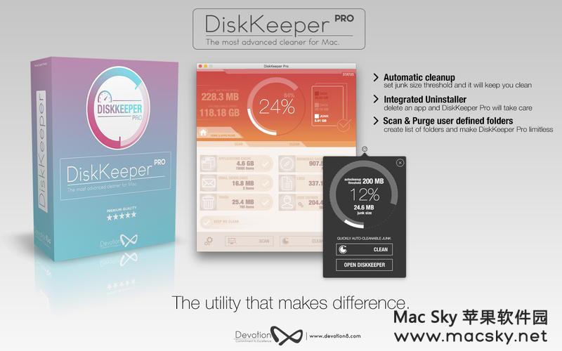 Mac专业系统清理软件 DiskKeeper Pro 1.4.14 Mac OS X