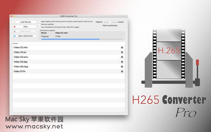苹果MKV视频格式转换器 H265 Converter Pro 1.7 MacOSX