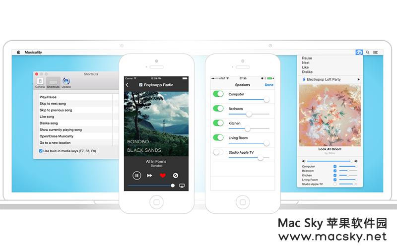 苹果电脑网络音乐电台软件 Musicality 3.1.1 Mac OS X